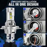 XSTORM H4 9003 HB2 LED Headlight Bulbs Canbus High Low Beam Car Light Turbo Led Diode Lamp Auto Motorcycle 20000LM 12V 6500K