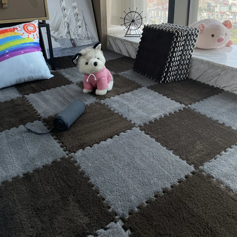 Soft Plush Children's Mat Baby Toys Eva Foam Puzzle Carpet Warm Children Play Mats Interlocking Rugs Infant Carpet 30*30*1cm