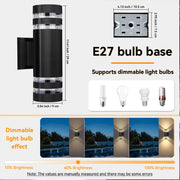 Wall Lamp Outdoor led Lights Waterproof up Down Decor Garden Lights IP65 110V 220V Outdoor Wall Light with 2PCS E27 Bulbs
