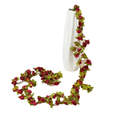 250CM Rose Artificial Flowers Christmas Garland for Home Room Wedding Decoration Spring Arch DIY Fake Plant Vine Autumn Garden