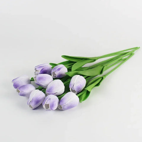 10pcs Tulip Artificial Bouquet Artificial Flower Wedding Bridal Bouquet Outdoor Home Garden Bouquet Party Vase Decorative Plant