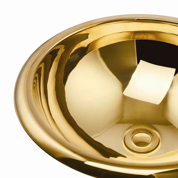Classical Luxury Antique Titanium Golden Copper Plated Round Sink with Drainer Suitable for Hotel and Home Bathroom Vanities