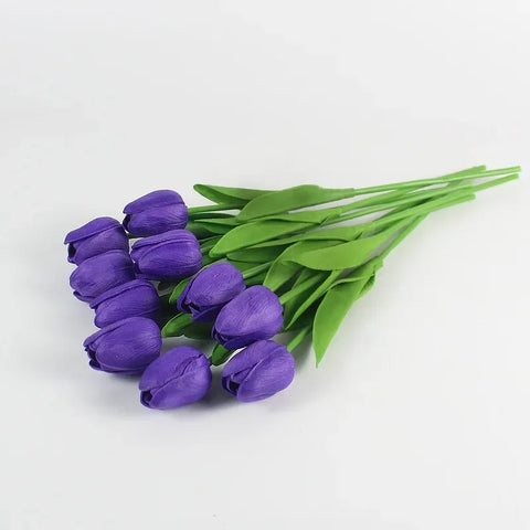 10pcs Tulip Artificial Bouquet Artificial Flower Wedding Bridal Bouquet Outdoor Home Garden Bouquet Party Vase Decorative Plant