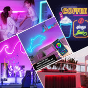 5V USB RGB Neon LED Strip 5M WiFi Waterproof Flexible Neon RGB Strip Work With Tuya App Alexa for TV Home Decor Ambient Lighting