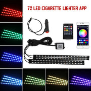 Neon 36 48 72 LED Car Interior Ambient Foot Light with USB Wireless Remote Music APP Control Auto RGB Atmosphere Decorative Lamp
