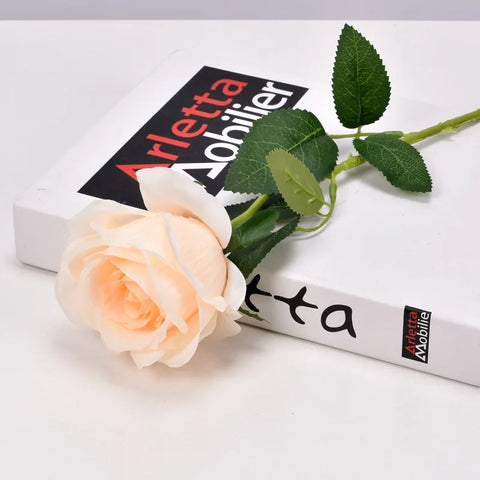 1pc Beautiful Silk Single Artificial Rose Flowers Wedding Home Table Decor Arrange Fake Red Rose Plant Valentine's Day Presents