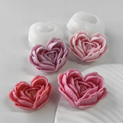 Love Flowers Mold DIY Heart Shaped Roses Aromatherapy Candle Epoxy Resin Plaster Mould Handmade Soap Silicone Molds