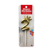 Digital Number Candle for Kids, Gold Crown, Birthday Cake Candle, Wedding Party Decor, 0-9 Number Candles