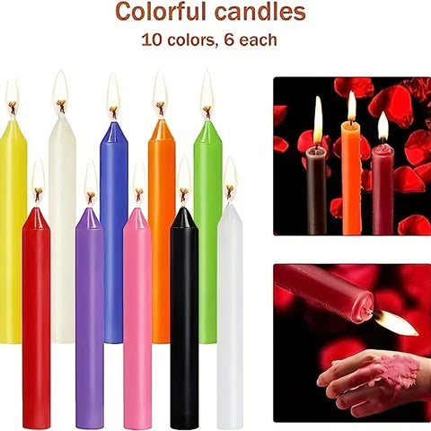20/10pcs Unscented Mini Taper Candle, For Casting Chimes, Rituals, Spells, Wax Play & More,ChristmasDecor Dinner Candles Wedding