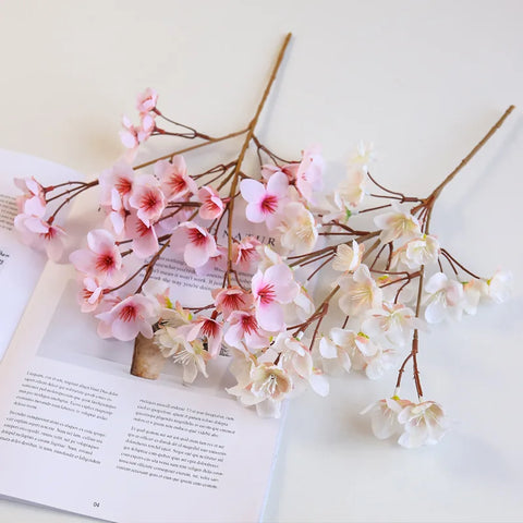 41cm Artificial Cherry Blossom Flower Silk Peach Flowers Fake Plants Arrangement for DIY Garden Home Wedding Party Decor Pink