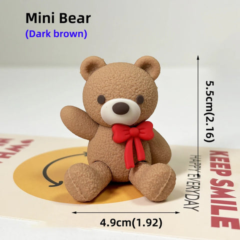 Bear Cake Topper Blowing Candles Bear Beige Brown Balls Gift Boxes for Kids Happy Birthday Cake Toppers Ins Style Cake Deoration