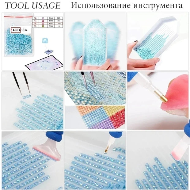 HUACAN Diamond Painting New Collection 2023 Japanese House Full Round/Square Mosaic Flower Bedroom Decoration