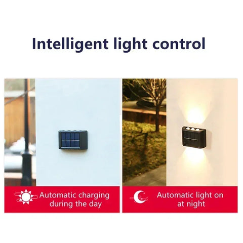 Outdoor Solar LED Wall Lights Waterproof Led Solar Lamp Up And Down Luminous Lighting For Garden Balcony Yard Street Decor Lamps