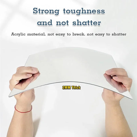 1pcs 3D Mirror Wall Stickers Self-adhesive Mirror Stickers Thicken 2mm Flexible DIY Art Acrylic Mirror Living Room Decoration