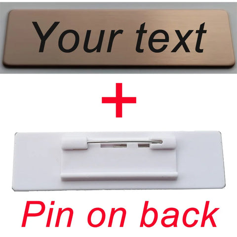 70*20MM Customized Brooch Pin Personalize Engrave Your Text Logo Business ID Plate Steel Metal Letterbox Mailbox Tag Name Badges