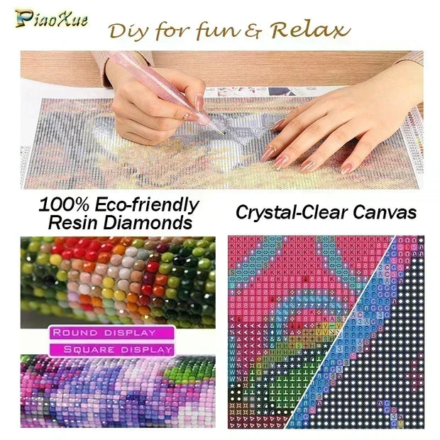 Cartoon Animation Axolotl Adventures  5D  Diamond Painting Cute Adventure Creatures DIY Mosaic Embroidery Cross Stitch