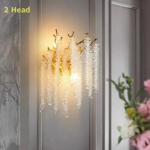 Round Gold Crystal Chandelier For Bedroom Living Room Dining Room Lounge Modern Luxury Gold Ceiling Crystal Branch Chandeliers