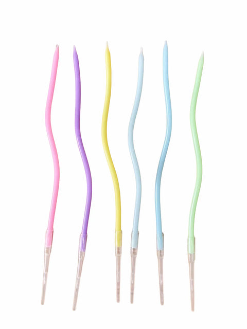 6pcs Birthday Candles Spiral Cake Candles  Long Thin Cake Candles For Wedding Party And Cake Decoration