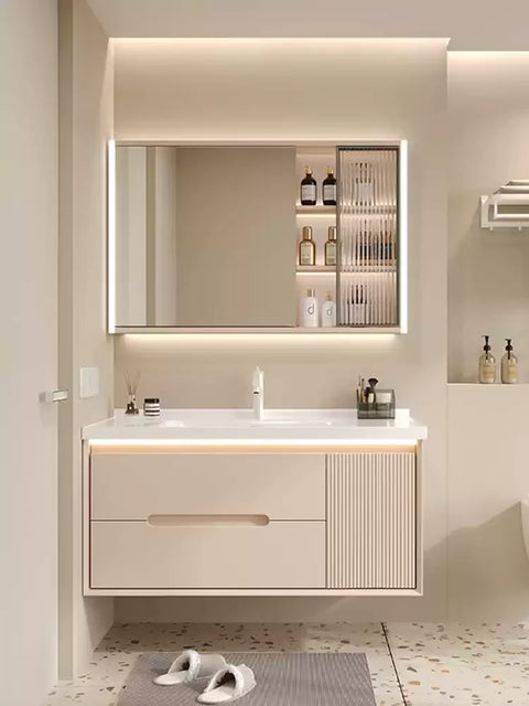Cream wind bathroom cabinet ceramic integrated basin toilet wash basin washbasin cabinet combination washbasin basin bathroom ca
