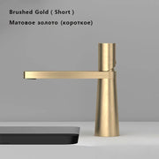 Modern Basin Faucet Brushed Gold Brass Bathroom Mixer Faucet Grey Washbasin Faucet Single Handle Single Hole Wash Sink Water Tap