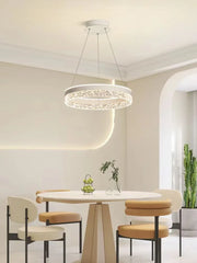 Bedroom Pendant Lamp Postmodern Minimalist Hollow Out Art Lamp Crystal Creative Study Restaurant Circular Light