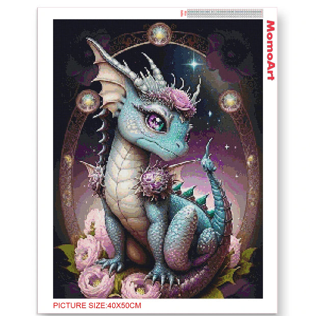 MomoArt DIY Diamond Painting Dinosaur Animal Cross Stitch Kits Mosaic Dragon New arrival Embroidery Cartoon Handmade Gift