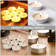 50 Pcs Round Scented Home Candles Accessory Wedding Small Tealight White Smokeless Romantic Paraffin Room