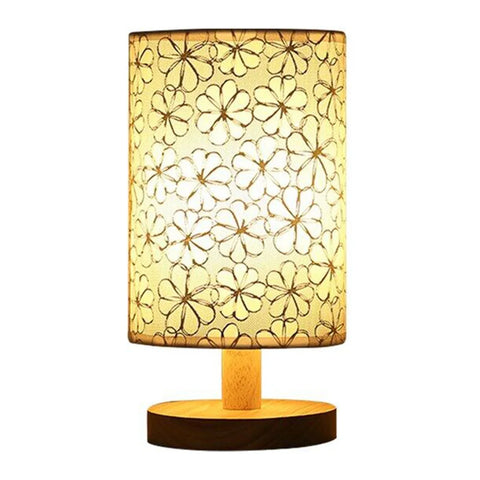Solid Wood Night Lamp New Linen Table Lamp LED Desk Lamp Eye Protection Nightstand Lamp USB Powered Beside Lamp Bedroom Decor