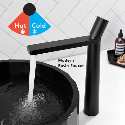 Modern Basin Faucet Brushed Gold Brass Bathroom Mixer Faucet Grey Washbasin Faucet Single Handle Single Hole Wash Sink Water Tap