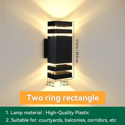 Wall Light Waterproof Lamp LED External Wall Washer Sconces Lighting For Porch Street Garden Home Decoration E27 Light Bulb