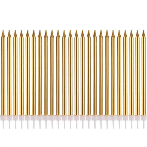 24Pcs/12PCS Champagne Gold Candles Cake Topper  for Birthday Wedding Party DIY Decoration Supply Cake Decoration