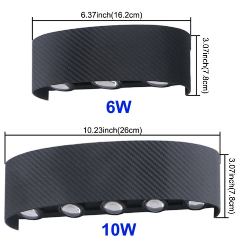 LED Wall Lamp Outdoor Waterproof Up Down luminous lighting Indoor Stair Garden Sconce Light Plastic 6W 10W AC110-220V