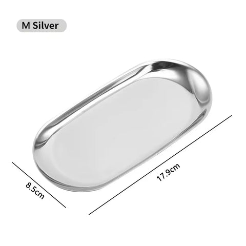 Modern Simple Metal Stainless Steel Storage Tray Jewelry Display Tray Shooting Props Trinkets Display Box Multi-functional