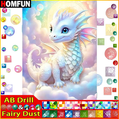 HOMFUN Fairy Dust AB Diamond Painting Full Square/Round Drill 5D DIY "City Market" Daimond Embroidery Rhinestone Decor
