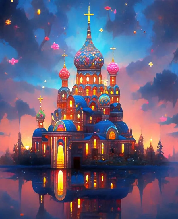 RUOPOTY DIY 5D Diamond Painting Landscape Lakeview Full Square Embroidery Kit Starry Sky Modern Friend Gift Home Decor