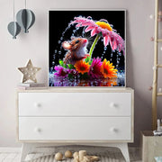 Huacan DIY Diamond Painting Animal Mouse Kits Full Round Square Diamond Embroidery Flower Funny Home Decor Handmade Gift