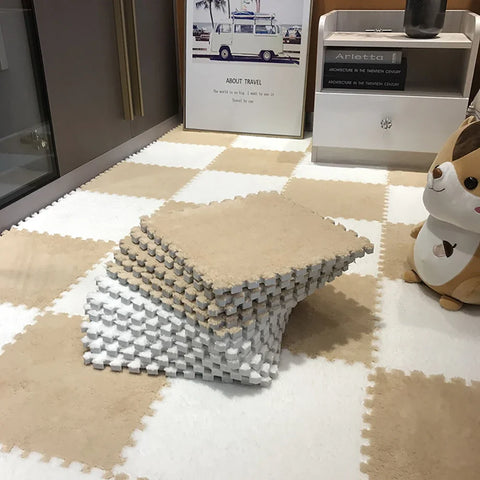 Soft Plush Children's Mat Baby Toys Eva Foam Puzzle Carpet Warm Children Play Mats Interlocking Rugs Infant Carpet 30*30*1cm