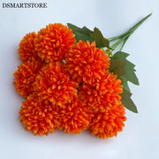 9 Heads Artificial Flowers Ball chrysanthemum Hydrangea Home decor Green Plant Bouquet Bridal Bouquet DIY Wedding Decoration