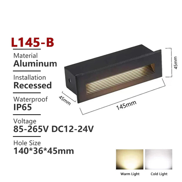 SANDIY Outdoor Stair Light Waterproof Wall Lamp Exterior Step Lighting 12v 220v Balcony Nightlights for Fence Gate Terrace 3w 6w