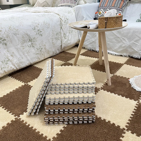 Soft Plush Children's Mat Baby Toys Eva Foam Puzzle Carpet Warm Children Play Mats Interlocking Rugs Infant Carpet 30*30*1cm