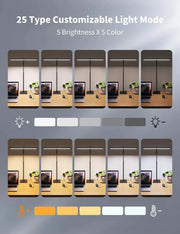LED Desk Lamps for Home Office Tall Desk Light with Base Flexible Gosseneck Adjustable Height 5-Level Dimmable Brightness