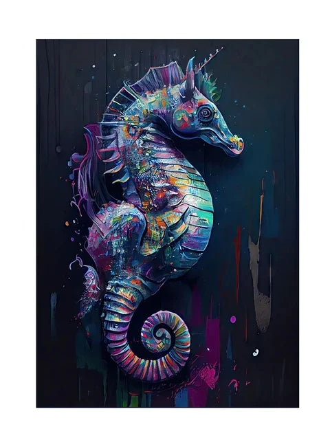 Fairy Dust AB DIY Diamond Painting Colorful Ocean Wild Life Shark Seahorse Octopus Turtle Mosaic Embroidery Stitch Kit Wall Art