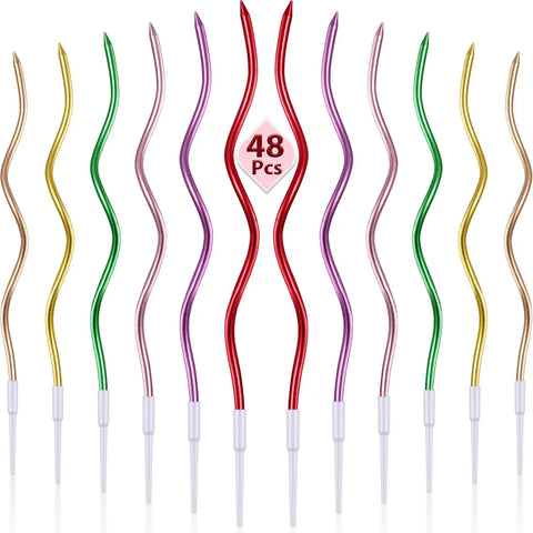 6pcs Birthday Candles Spiral Cake Candles  Long Thin Cake Candles For Wedding Party And Cake Decoration