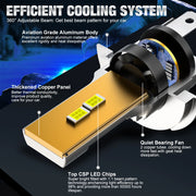 XSTORM H4 9003 HB2 LED Headlight Bulbs Canbus High Low Beam Car Light Turbo Led Diode Lamp Auto Motorcycle 20000LM 12V 6500K