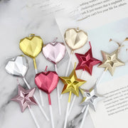 Cute Birthday Cake Candle Diamond Heart Star Shape Candles Creative 3D Lovely Cupcake Candle Children's Party Decoration