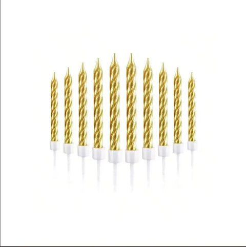 6pcs Birthday Candles Spiral Cake Candles  Long Thin Cake Candles For Wedding Party And Cake Decoration
