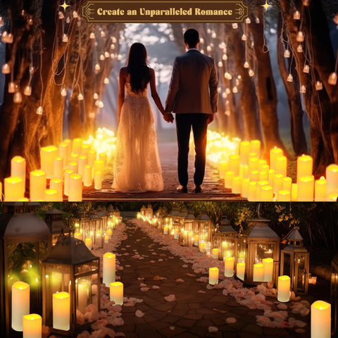 10-240Pcs LED Flickering Candles Wedding Flameless Candle Battery Operated Candles with Remote Control Flickering Candles