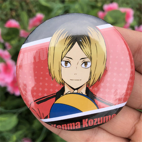Anime Haikyuu!! Karasuno Shoyo Hinata Tobio Kageyama Daichi Sawamura Daichi Sawamura Cosplay Badge Pin SPTE Tinplate Brooch Prop
