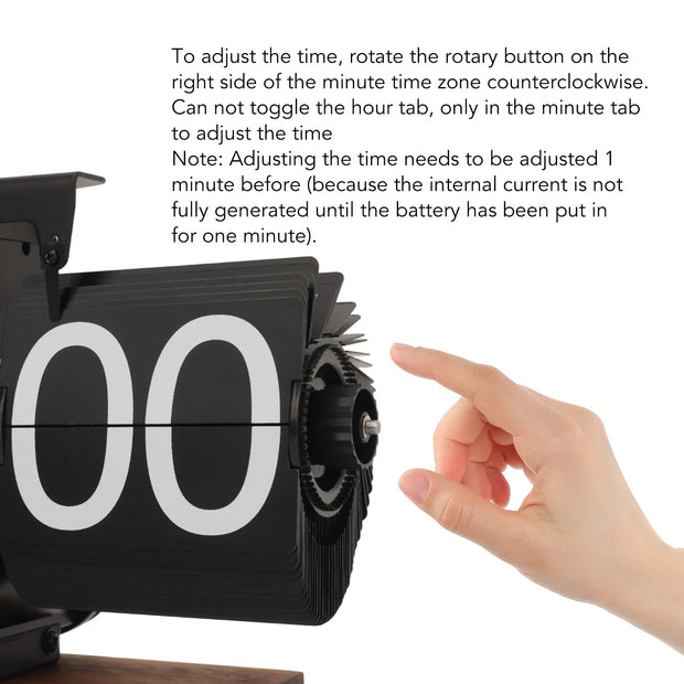 Vintage Digital Flip Page Clock Automatic Turning Battery Operated Mechanical Clock for Home Bedroom Office Decoration
