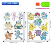 5D Diamond Painting Stickers Cartoon Game Pokemon Pikachu  DIY Casual Stickers Handmade Lovers School Bag Decoration Paintings